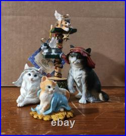 Big Sky Carvers Cativity I-Cat Nativity-Mary, Joseph, Jesus, Angels -Damage
