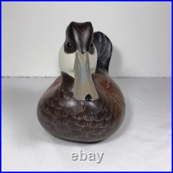 Big Sky Carvers Chris Linn Carved Wood Ruddy Duck Figurine Wooden Statue