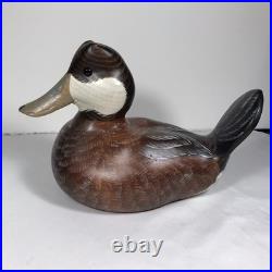 Big Sky Carvers Chris Linn Carved Wood Ruddy Duck Figurine Wooden Statue