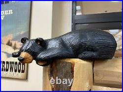 Big Sky Carvers Clyde Shelf Bear Cub Jeff Fleming Wood Statue Bearfoots Carving