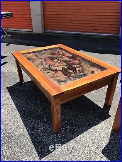 Big Sky Carvers Coffee Trout Stream II Coffee Table & Anglers Occassional Table