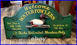 Big Sky Carvers DU Ducks Unlimited Waterfowler Sign Coat Hat Rack Decor Rare