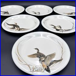 Big Sky Carvers DUCKS UNLIMITED 10.5 Dinner Plates SET/6 Stoneware VTG RARE