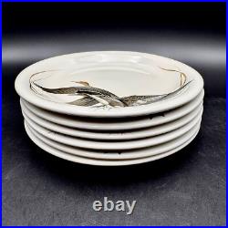 Big Sky Carvers DUCKS UNLIMITED 7.5 Salad Plates SET/6 Stoneware Vintage RARE