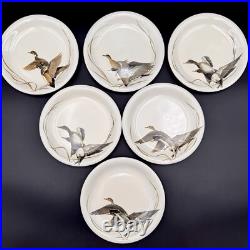 Big Sky Carvers DUCKS UNLIMITED 7.5 Salad Plates SET/6 Stoneware Vintage RARE