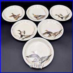 Big Sky Carvers DUCKS UNLIMITED 7.5 Salad Plates SET/6 Stoneware Vintage RARE