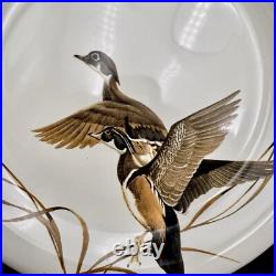 Big Sky Carvers DUCKS UNLIMITED 7.5 Salad Plates SET/6 Stoneware Vintage RARE