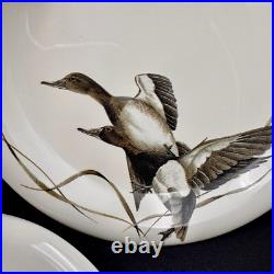 Big Sky Carvers DUCKS UNLIMITED 7.5 Salad Plates SET/6 Stoneware Vintage RARE
