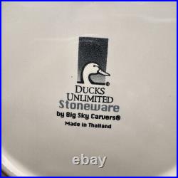 Big Sky Carvers DUCKS UNLIMITED 7.5 Salad Plates SET/6 Stoneware Vintage RARE