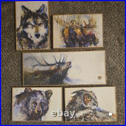 Big Sky Carvers Dean Crouser Framed Wildlife Print Set of 5 Ready to Hang