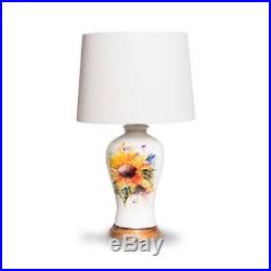 Big Sky Carvers Dean Crouser Sunflower Porcelain Table Lamp with Shade 25H