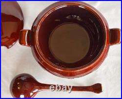 Big Sky Carvers Deep Reddish Brown Pine Cone Soup Tureen with Lid & Serving Ladle