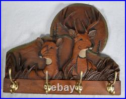 Big Sky Carvers Deer in Woods Hanging Coat & Hat Rack 17-3/4 X 14