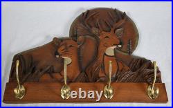 Big Sky Carvers Deer in Woods Hanging Coat & Hat Rack 17-3/4 X 14