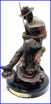 Big Sky Carvers Demdaco Bronze Statue Fly Fisherman Marc Pierce A#219 Bliss Art