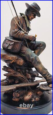 Big Sky Carvers Demdaco Bronze Statue Fly Fisherman Marc Pierce A#219 Bliss Art