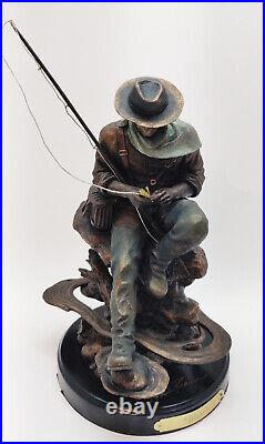 Big Sky Carvers Demdaco Bronze Statue Fly Fisherman Marc Pierce A#219 Bliss Art