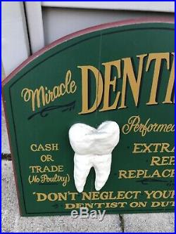 Big Sky Carvers Dentist Dental Wood Signed By Artist 3D Tooth Vintage Replica