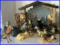 Big Sky Carvers Dog Nativity Christmas Dogtivity Set 1 & 2 Wooden Manger 15 Pc