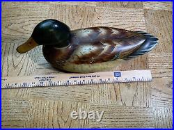 Big Sky Carvers Duck Decoy Hand Carved Wood Signed Craig Fellows Large