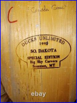 Big Sky Carvers Duck Decoy Signed Sally McMurry 1995 south Dakota bozeman, MT