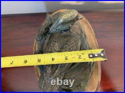 Big Sky Carvers Duck Posing Pretty Bronze on Wood Base Brass Nameplate