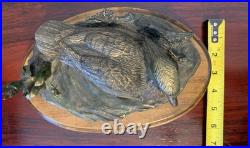 Big Sky Carvers Duck Posing Pretty Bronze on Wood Base Brass Nameplate