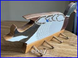 Big Sky Carvers Duck Woodland Themed Hanging Coat/Hat Rack 80s Vintage Hunting