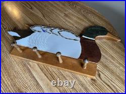 Big Sky Carvers Duck Woodland Themed Hanging Coat/Hat Rack 80s Vintage Hunting
