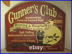 Big Sky Carvers Ducks Unlimited Gunners Club Wood Sign 19 x 16 withBack Label