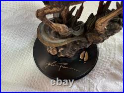 Big Sky Carvers Edge of Winter by Marc Pierce A445 on Wood Base Mos Bull Moose