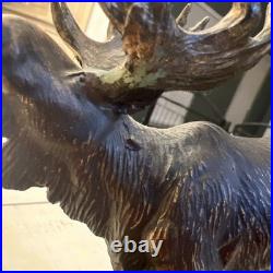 Big Sky Carvers Edge of Winter by Marc Pierce A764 on Wood Base Mos Bull Moose