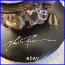 Big Sky Carvers Edge of Winter by Marc Pierce A764 on Wood Base Mos Bull Moose