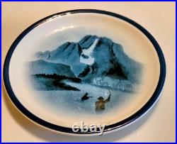 Big Sky Carvers FLY FISHING Stoneware 4 PC. SET/S Blue & White T. Norby 2000