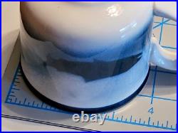 Big Sky Carvers FLY FISHING Stoneware 4 PC. SET/S Blue & White T. Norby 2000