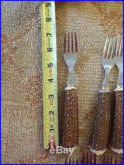 Big Sky Carvers Faux Wood Tree Log Flatware Set for 12 EUC! 62 pieces total! EU