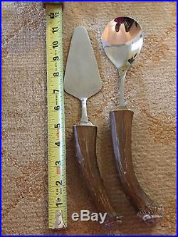 Big Sky Carvers Faux Wood Tree Log Flatware Set for 12 EUC! 62 pieces total! EU