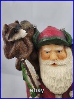 Big Sky Carvers Fishing Buddies II Santa by Stuart Bond Wood-Look Figurine 10.5
