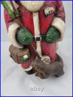 Big Sky Carvers Fishing Buddies II Santa by Stuart Bond Wood-Look Figurine 10.5
