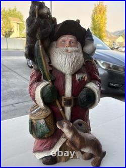 Big Sky Carvers Fishing BuddiesSanta by Stuart Bond Wood Style Statue 21.5