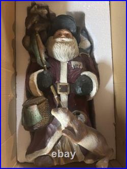 Big Sky Carvers Fishing BuddiesSanta by Stuart Bond Wood Style Statue 21.5