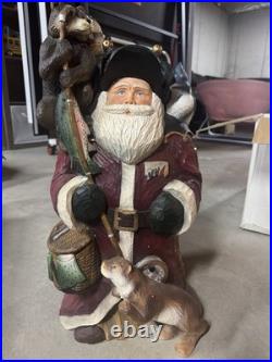 Big Sky Carvers Fishing BuddiesSanta by Stuart Bond Wood Style Statue 21.5