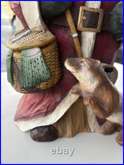 Big Sky Carvers Fishing BuddiesSanta by Stuart Bond Wood Style Statue 21.5