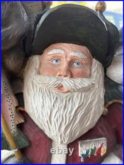 Big Sky Carvers Fishing BuddiesSanta by Stuart Bond Wood Style Statue 21.5