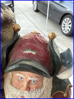 Big Sky Carvers Fishing BuddiesSanta by Stuart Bond Wood Style Statue 21.5