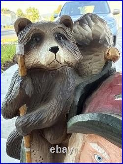 Big Sky Carvers Fishing BuddiesSanta by Stuart Bond Wood Style Statue 21.5