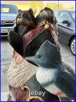 Big Sky Carvers Fishing BuddiesSanta by Stuart Bond Wood Style Statue 21.5