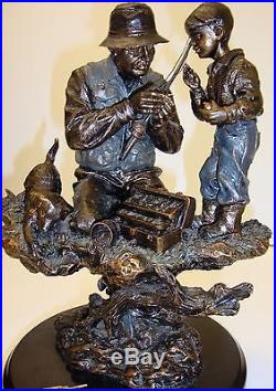 Big Sky Carvers GENERATIONS Sculpture, Fishing Father & Son by Marc Pierce