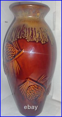 Big Sky Carvers Glazed Pine Cone 9 Vase Nice