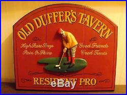 Big Sky Carvers Golfing Resident Pro Old Duffer's Tavern 16 x 19 Sign Montana